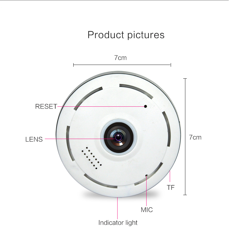 960P VR360 degree panoramic network wireless surveillance camera